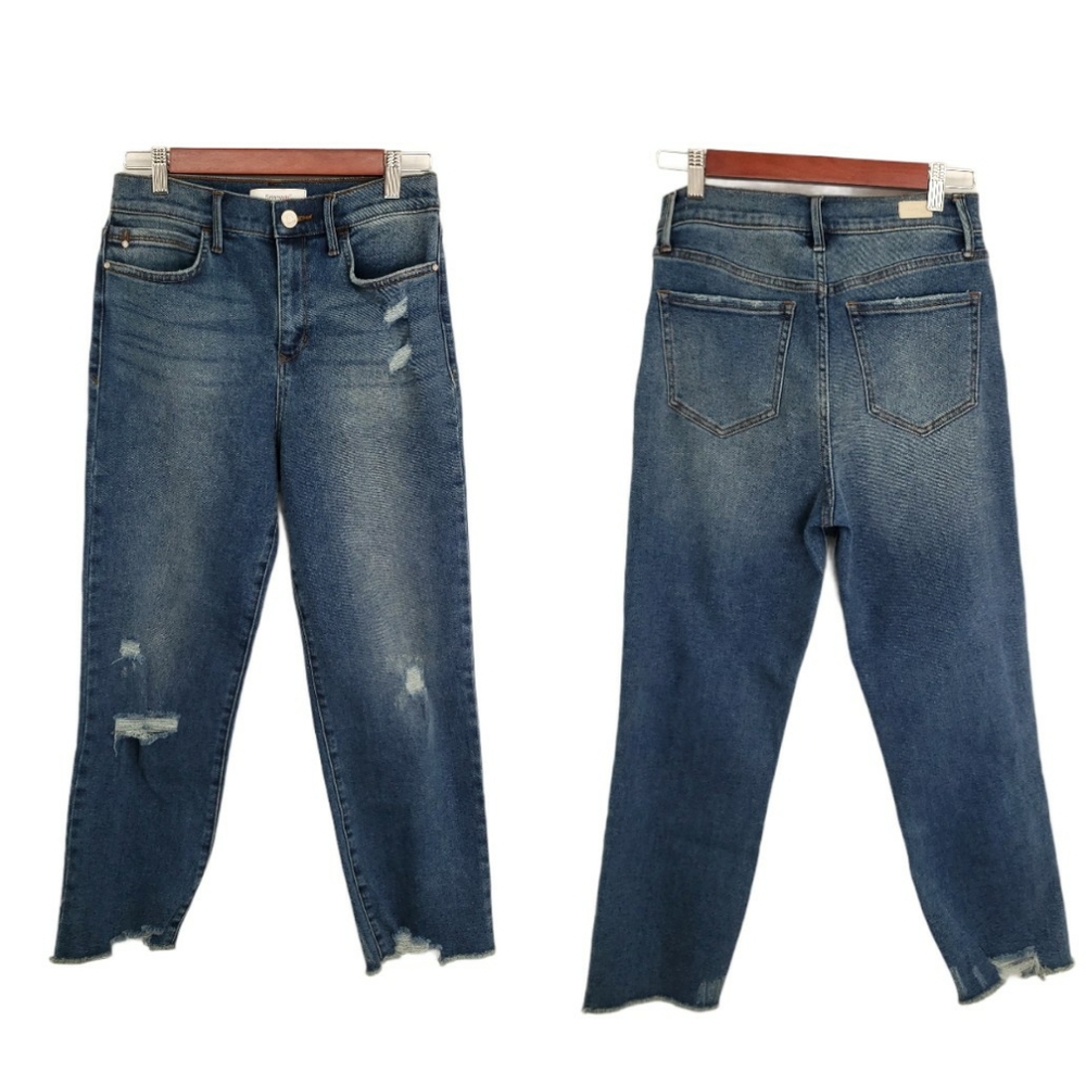 Skinnygirl Distressed Crop Size 29 Med Wash